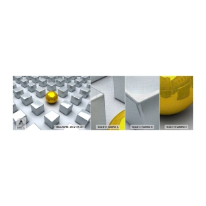 Mostră tapet Premium Canvas - De ce eu? Compoziție geometrică - Abstracția, 3D, Grafică - 100x30 cm