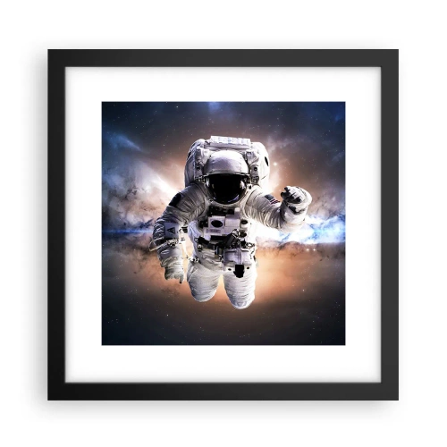 Poster în ramă neagră - Salutări din spațiul cosmic - 30x30 cm