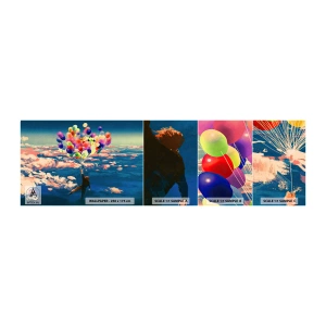 Mostră de Tapet Standard Eco - Un vis din copilărie devenit realitate - Pentru copii, Baloane colorate, Abstracția - 100x30 cm