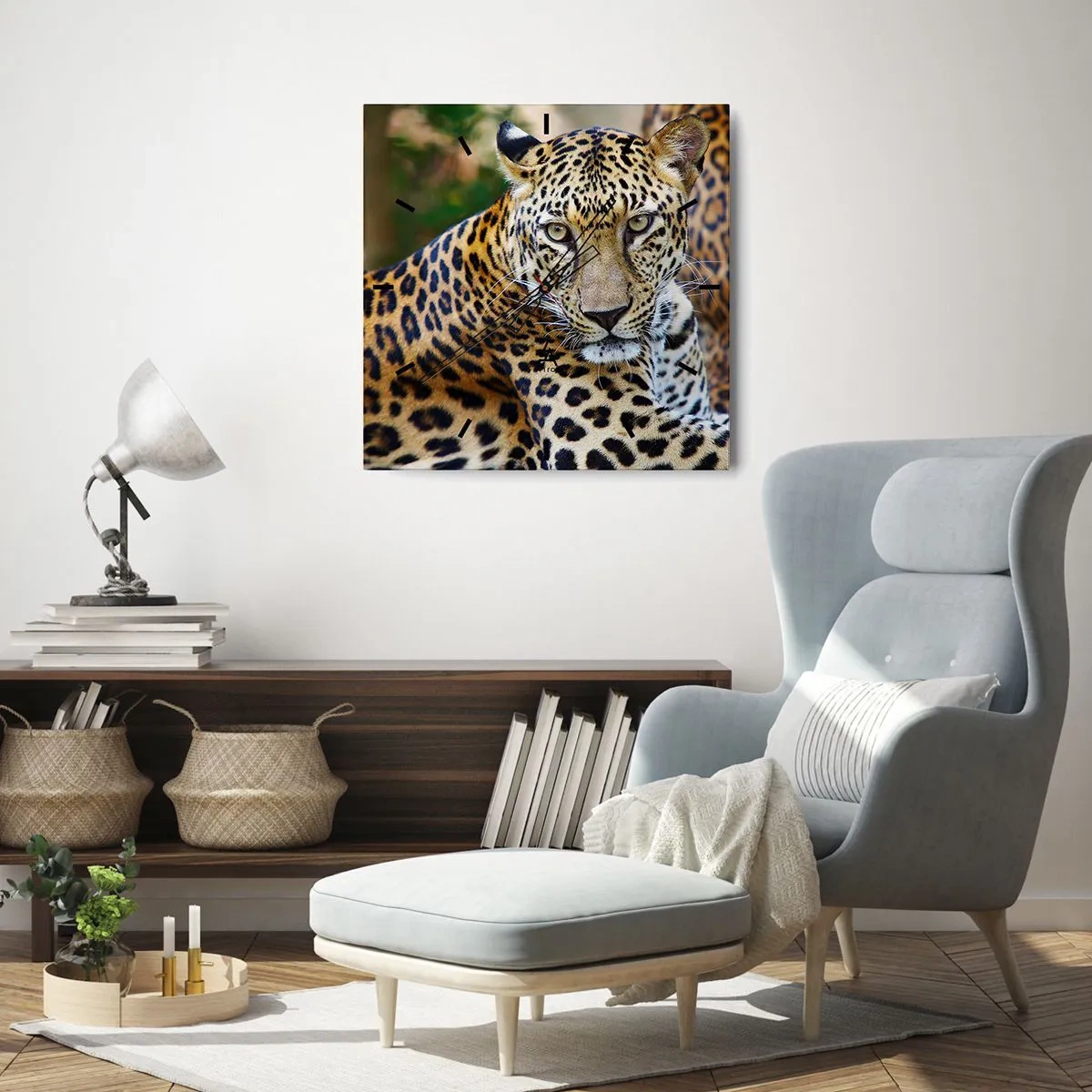 Ceas de perete - Ceas pe sticlă - Sălbatic și liniștit - 30x30 cm