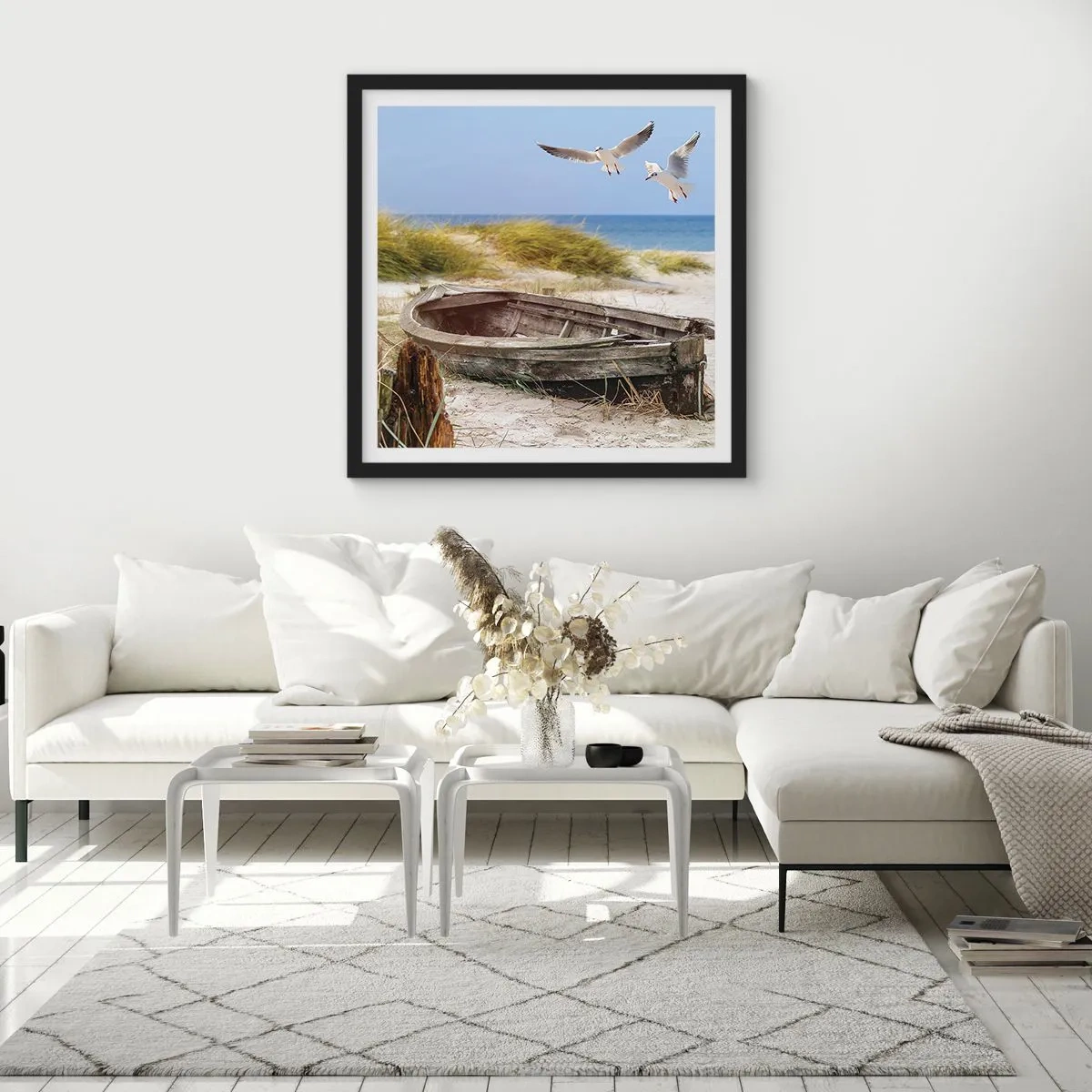 Poster în ramă neagră - Scăldate în vânt - 60x60 cm