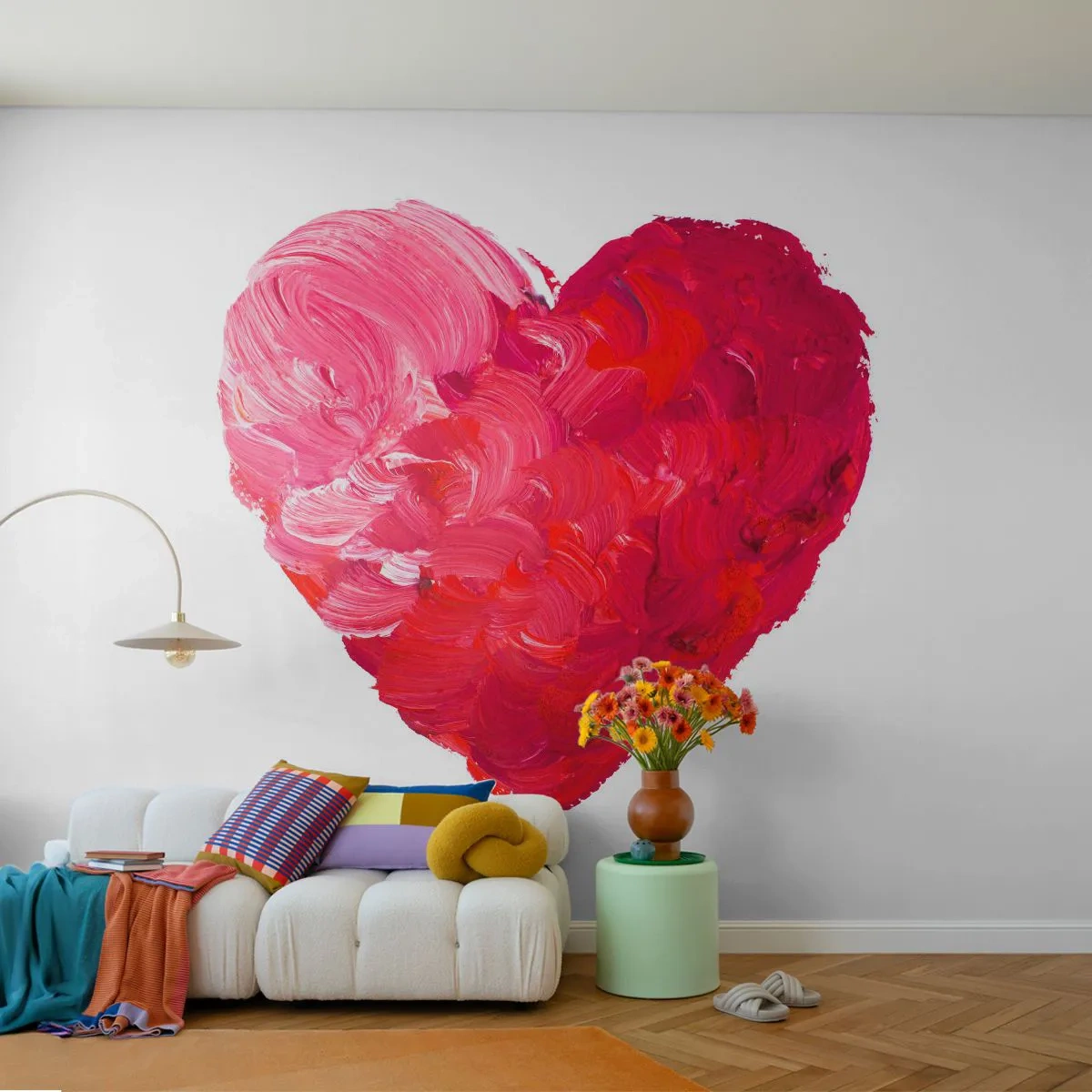 Tapet Premium Canvas - All you need is love - Abstracția, Inima rosie, Simbol al iubirii - 200x140 cm
