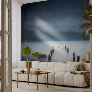 Tapet Premium Sand - Un lac în ceața calmă - Peisaj, Mare, Lac - 350x256 cm
