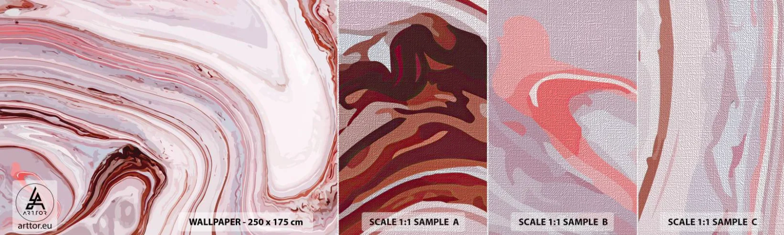 Mostră tapet Premium Canvas - Drept înainte, apoi dreapta jos - Abstracția, Bucată, Model modern - 100x30 cm