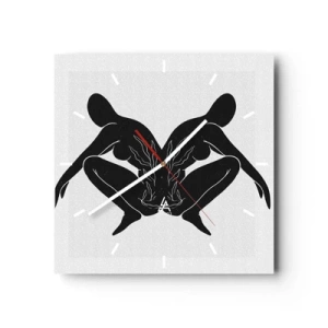 Ceas de perete - Ceas pe sticlă - Suflet comun - 40x40 cm
