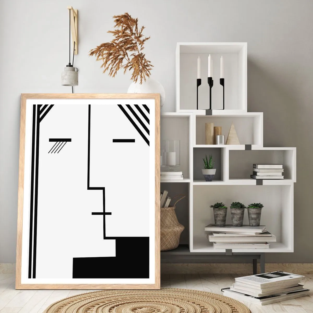 Poster în ramă de stejar deschis - Doar un sărut - 30x40 cm