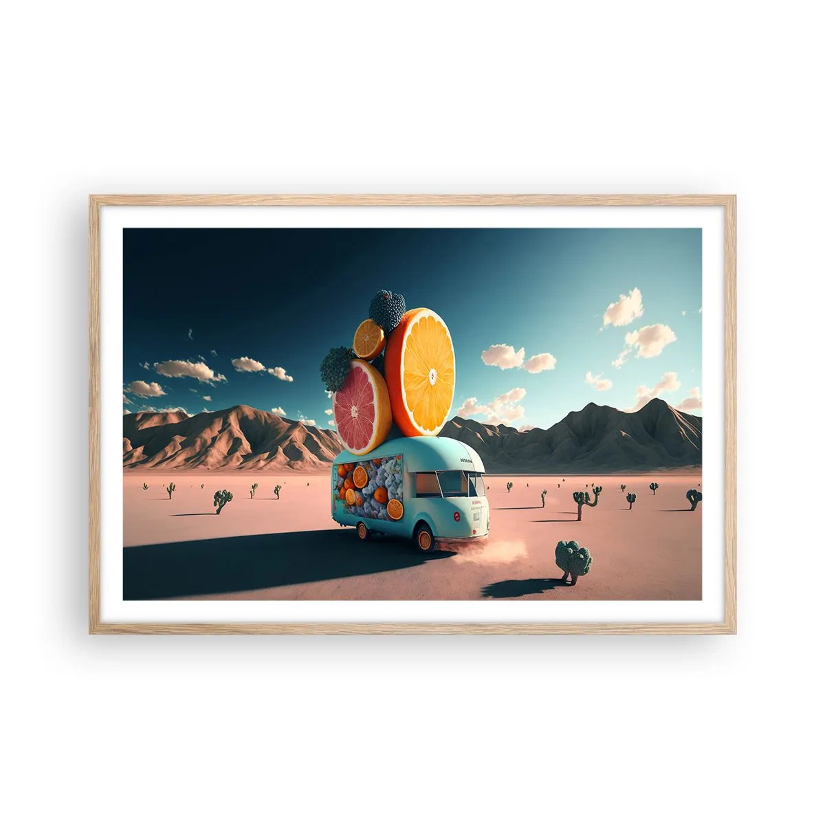 Poster în ramă de stejar deschis - Gustul vacanței - 91x61 cm