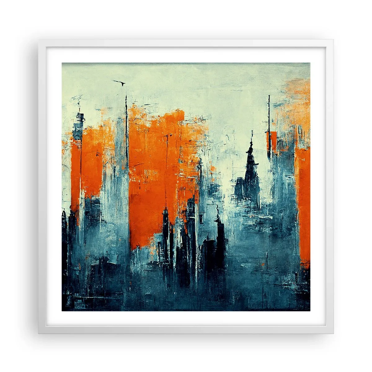 Poster în ramă albă - Peisaj modern - 60x60 cm
