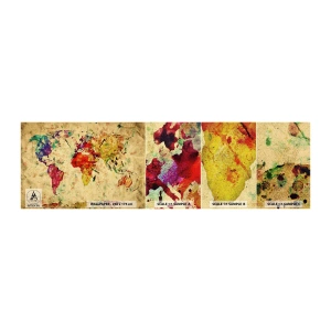 Mostră de Tapet Standard Eco - Viața ca o hartă colorată - Harta lumii, Continente, Călătorii - 100x30 cm