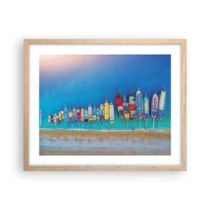 Poster în ramă de stejar deschis - Din perspectiva unei păsări - 50x40 cm