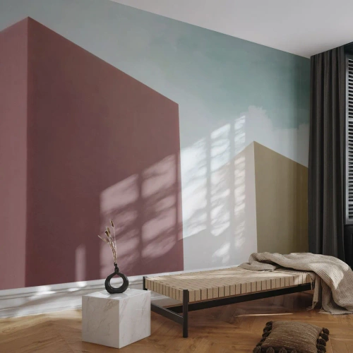 Tapet Premium Canvas - Geometria unei veri însorite - Clădiri, Arhitectură, Tridimensional - 500x350 cm