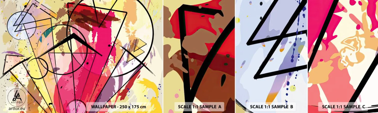 Mostră tapet autocolant Deluxe Sticker - Explozie - Abstracția, Bucată, Grafică - 100x30 cm