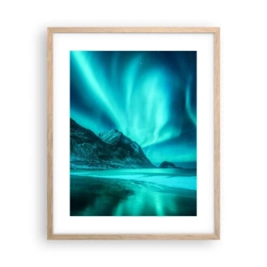 Poster în ramă de stejar deschis - Minunile din nord - 40x50 cm