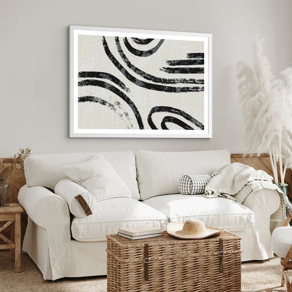 Poster în ramă albă - Pe jumătate oprit - 50x40 cm