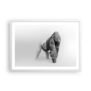 Poster în ramă albă - Încrezător în puterea lui - 70x50 cm