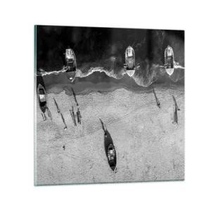 Tablou pe sticlă - Tot pe țărm... - 50x50 cm