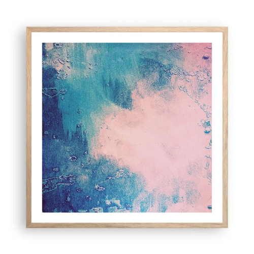 Poster în ramă de stejar deschis - Îmbrățișare albastră - 60x60 cm