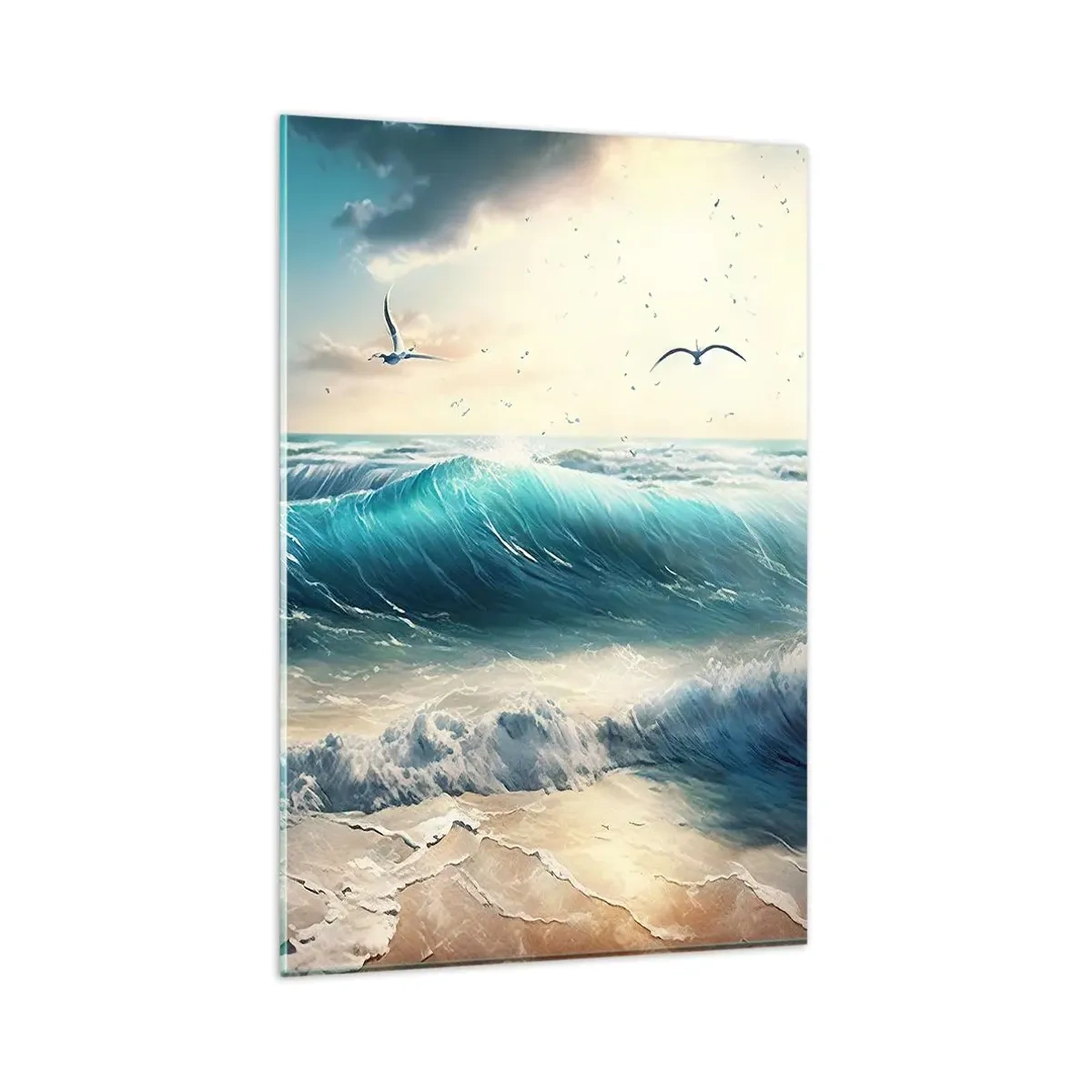 Tablou pe sticlă - Sunetul valurilor doar pentru tine - 80x120 cm