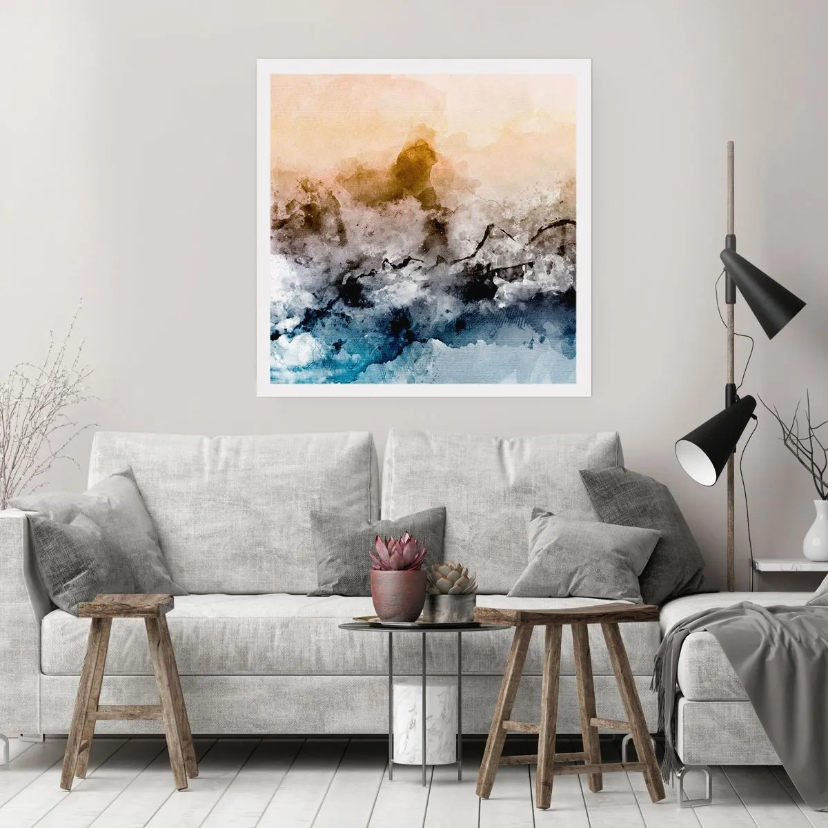 Poster - Scufundate într-un vârtej de ceață - 40x40 cm