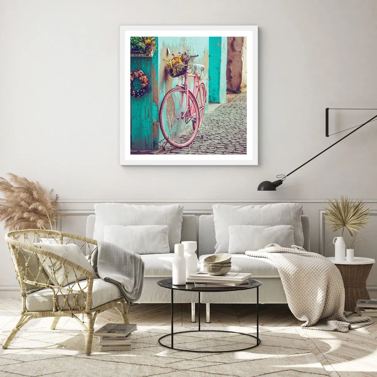 Poster în ramă albă - Mă întorc imediat - 50x50 cm