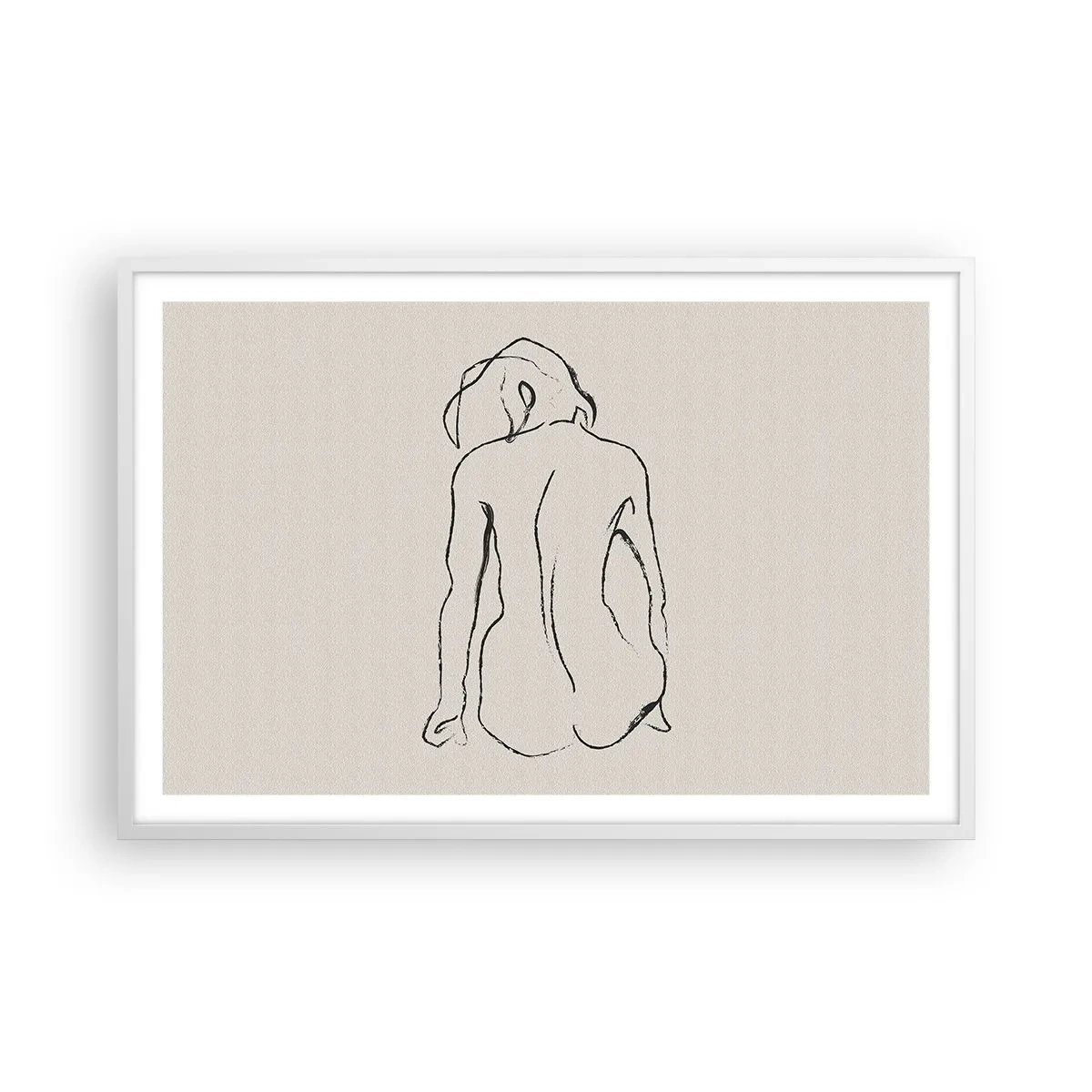 Poster în ramă albă - Nud de fată - 91x61 cm