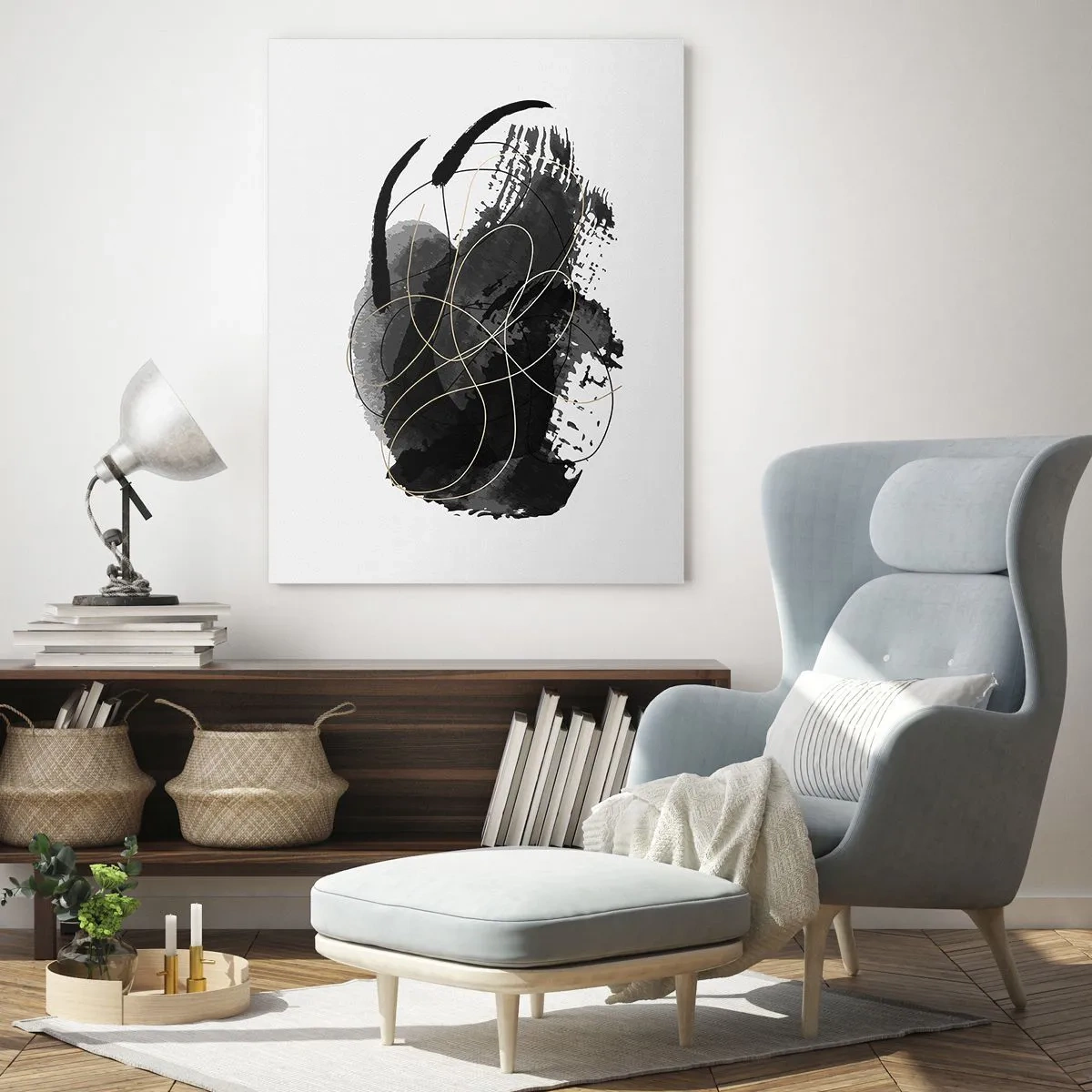 Tablou pe sticlă - Provenit din negru - 50x70 cm