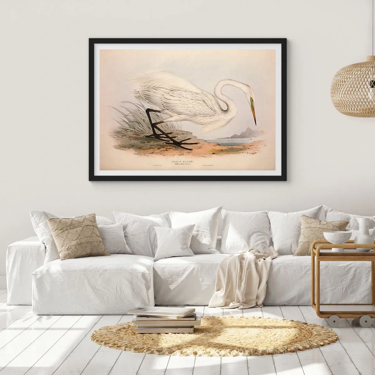 Poster în ramă neagră - Doamna în stufărișuri - 50x40 cm