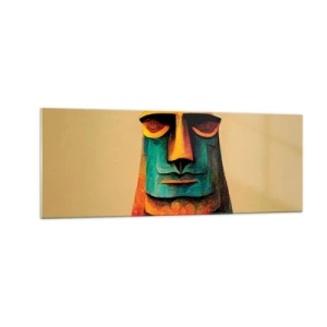 Tablou pe sticlă - Statuie, dar simpatică - 140x50 cm