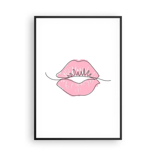 Poster în ramă neagră - Vrei un sărut? - 70x100 cm