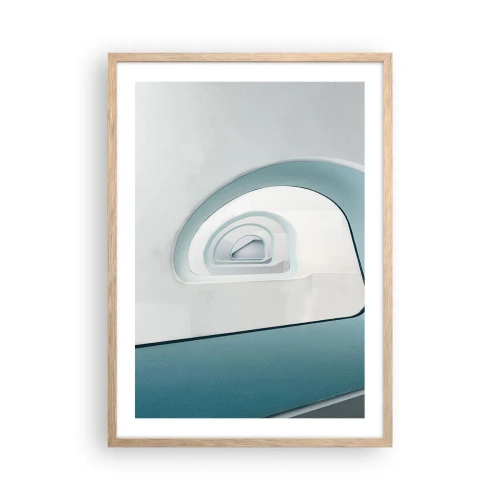 Poster în ramă de stejar deschis - Până la fundul albastrului - 50x70 cm