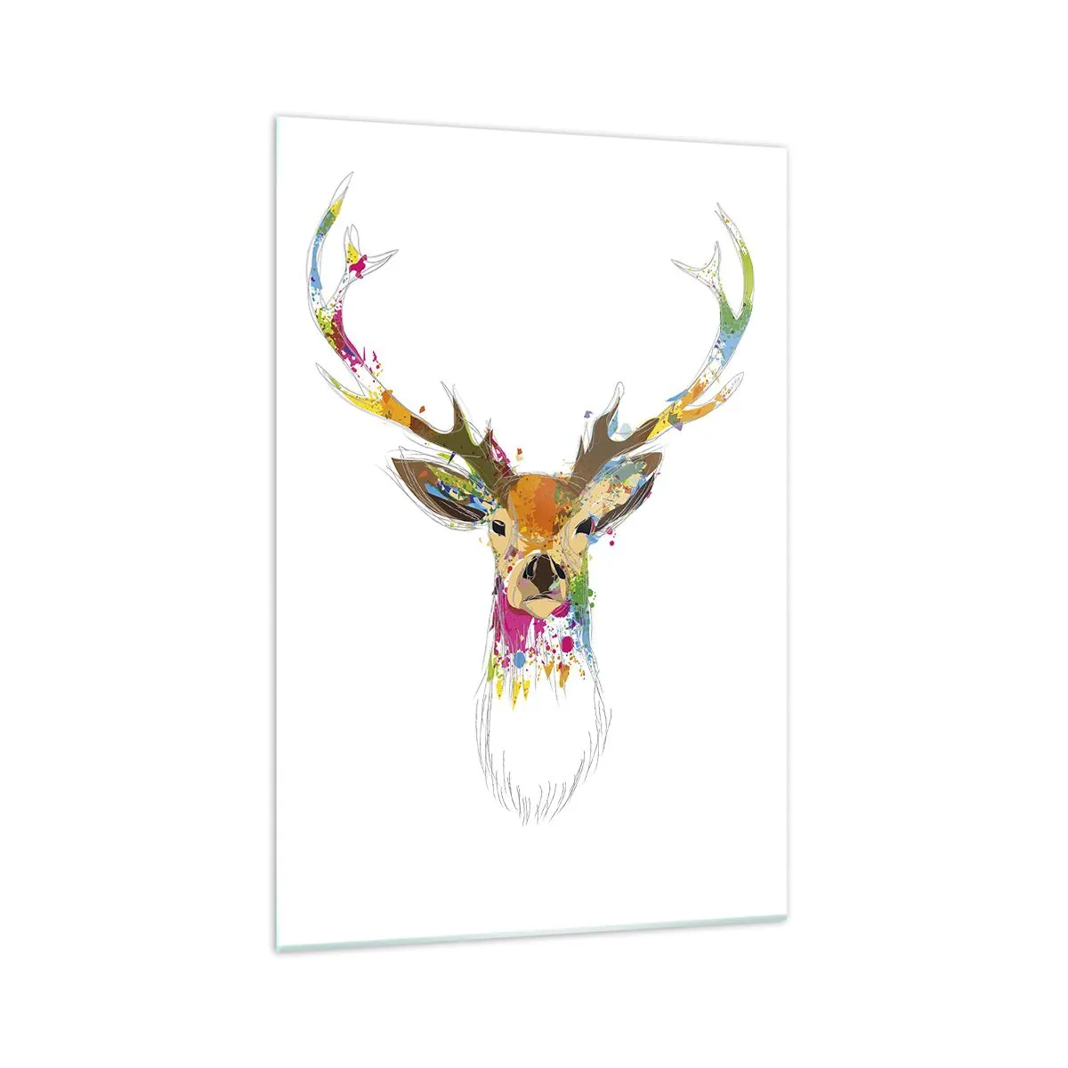 Tablou pe sticlă - Cerb blând scăldat în culoare - 70x100 cm