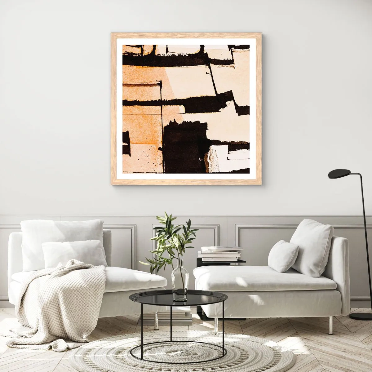 Poster în ramă de stejar deschis - Cu toate acestea, ordinea - 60x60 cm