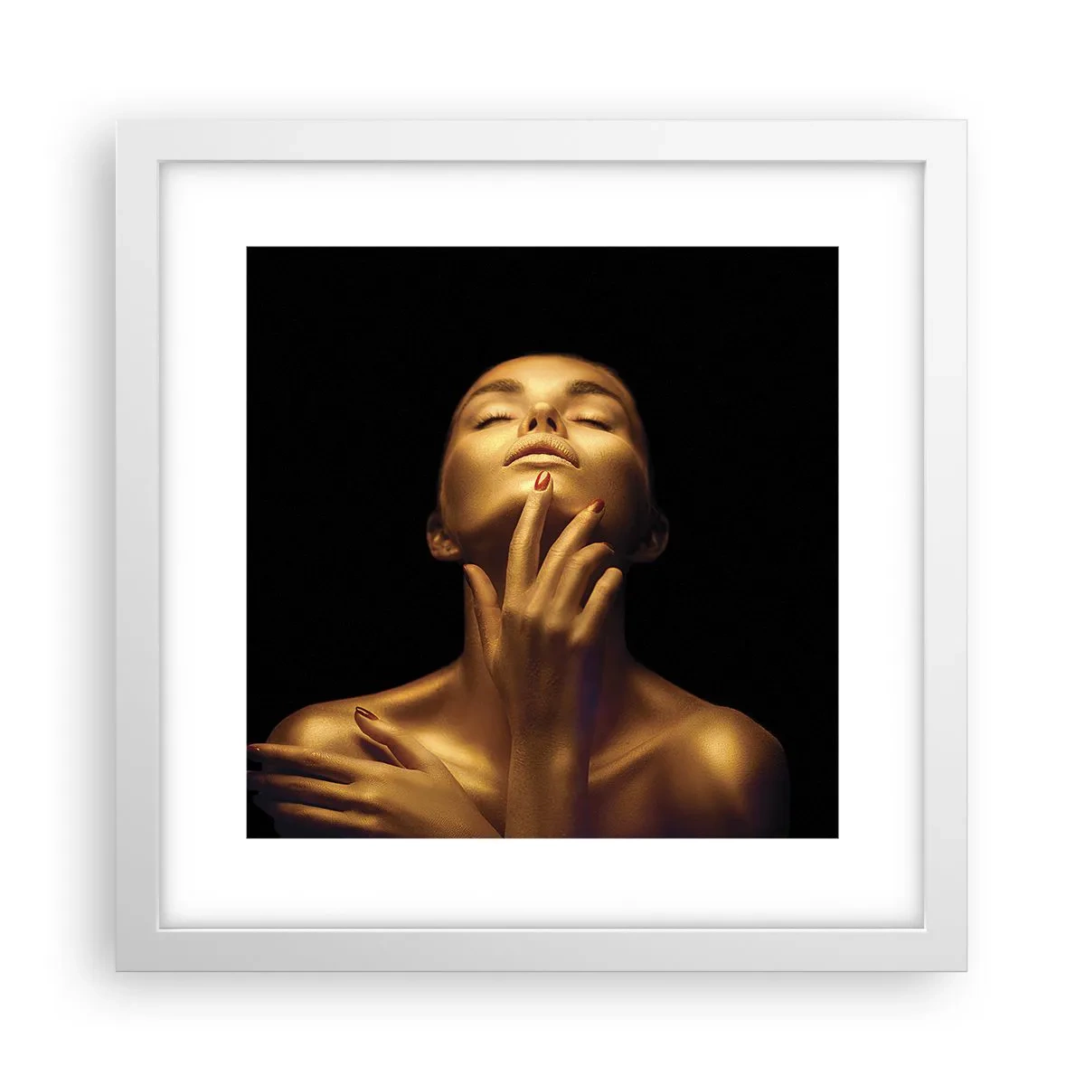 Poster în ramă albă - Ca mătasea aurie - 30x30 cm