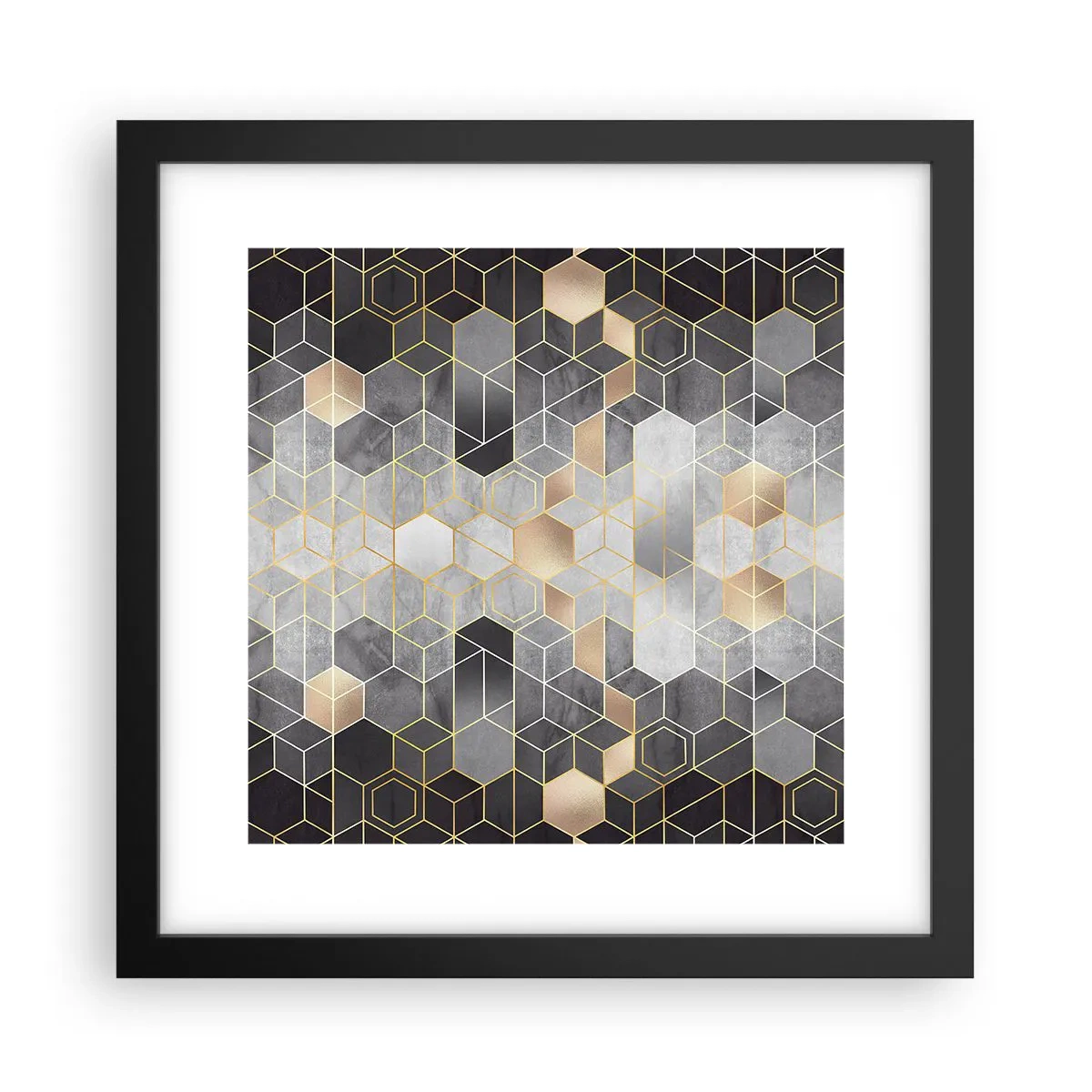 Poster în ramă neagră - Compoziție diamantată - 30x30 cm