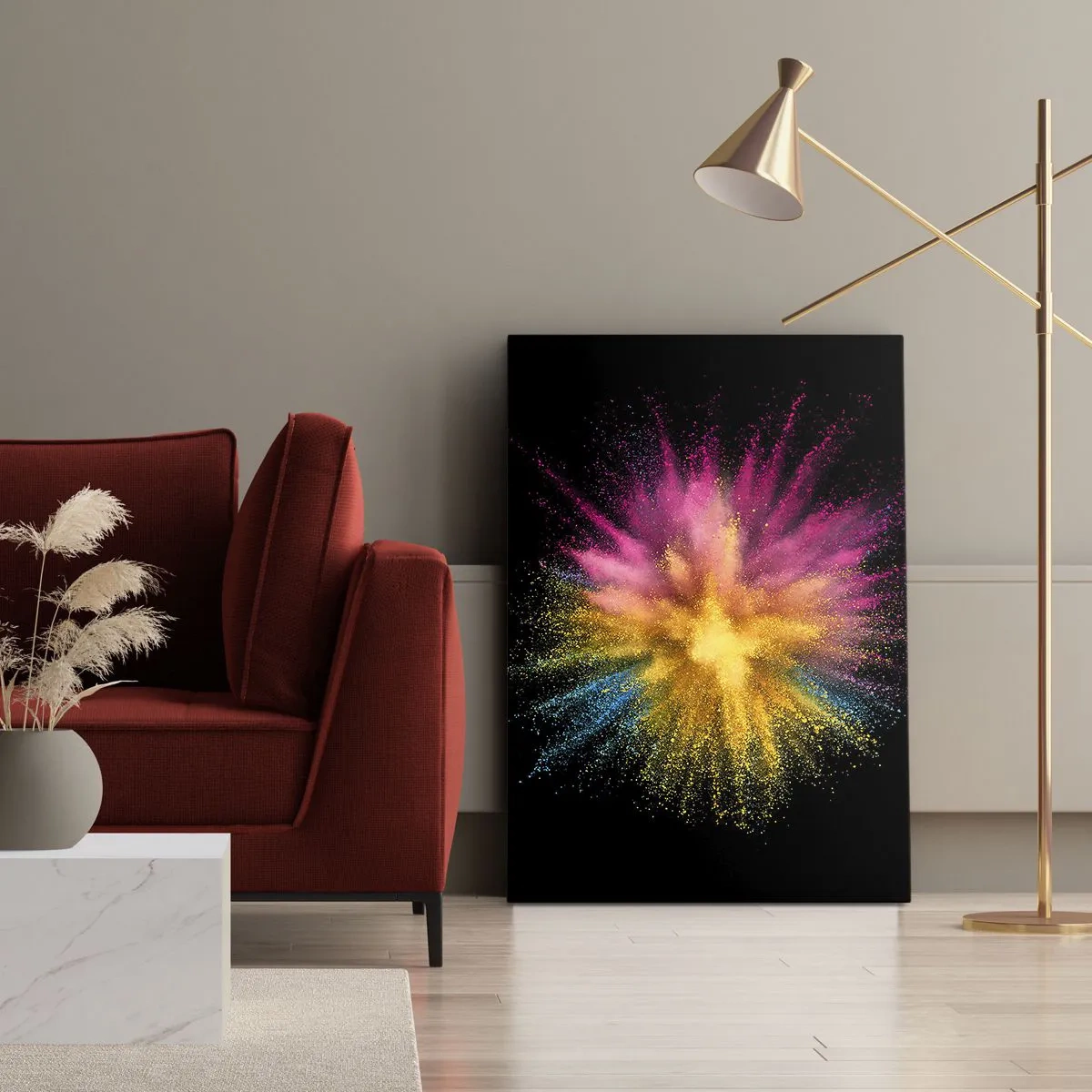 Tablou pe pânză - Nașterea culorii  - 55x100 cm