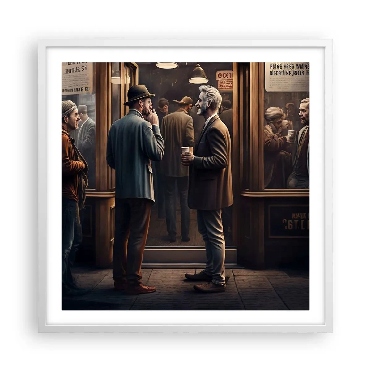 Poster în ramă albă - Cel mai bun moment al zilei - 60x60 cm