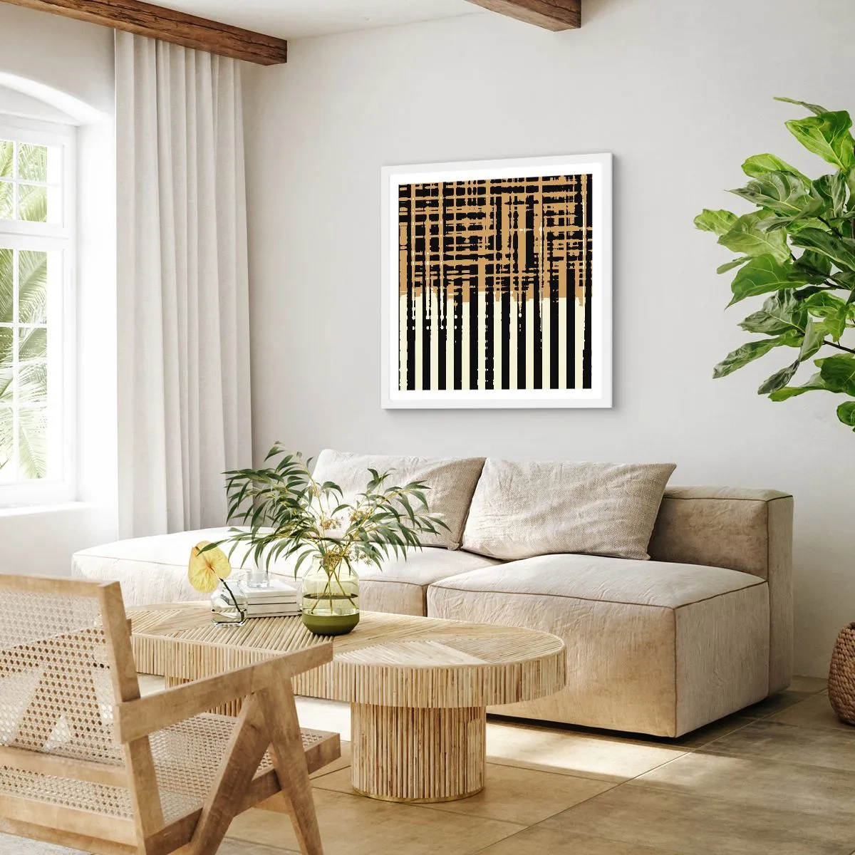 Poster în ramă albă - Abstracție arhitecturală - 40x40 cm