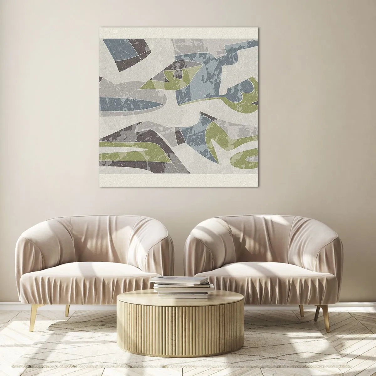 Tablou pe sticlă - Compoziție din spatele geamului - 50x50 cm