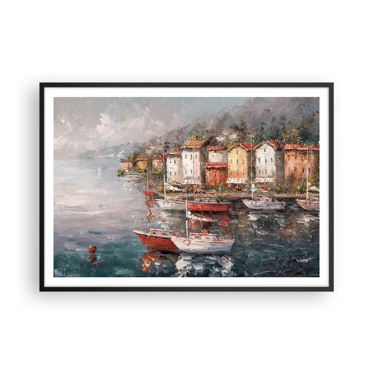 Poster în ramă neagră - Portul romantic - 100x70 cm