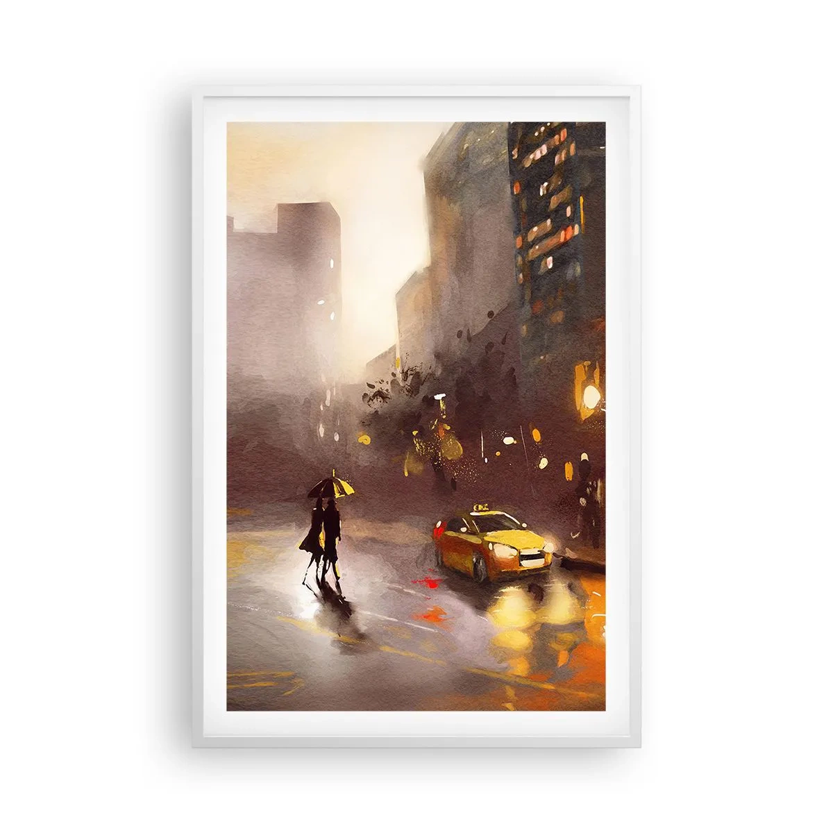 Poster în ramă albă - În luminile New York-ului - 61x91 cm