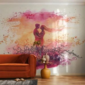 Tapet Standard Eco - De o singură inimă! Am nevoie de atât de puțin.. - Abstracția, Un cuplu de îndrăgostiți, Pup - 350x256 cm