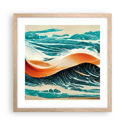 Poster în ramă de stejar deschis - Visul unui surfer - 40x40 cm