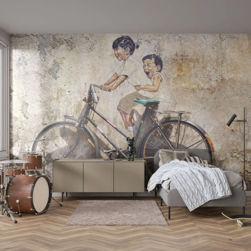 Fototapetă personalizată Autocolant Deluxe Sticker - Adevărat sau fals? - Abstracția, mural, Bicicleta