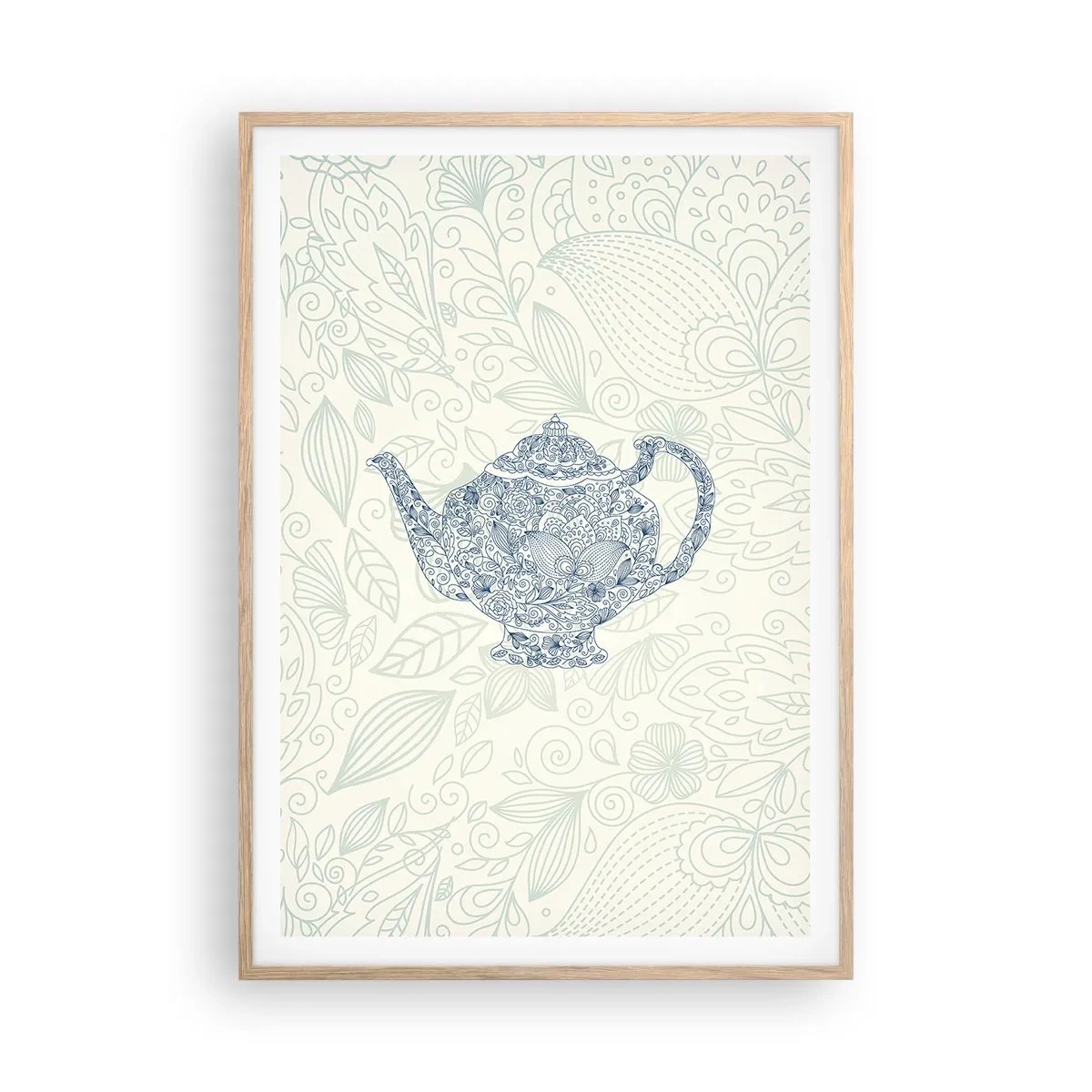Poster în ramă de stejar deschis - Farmecul ceaiului - 70x100 cm