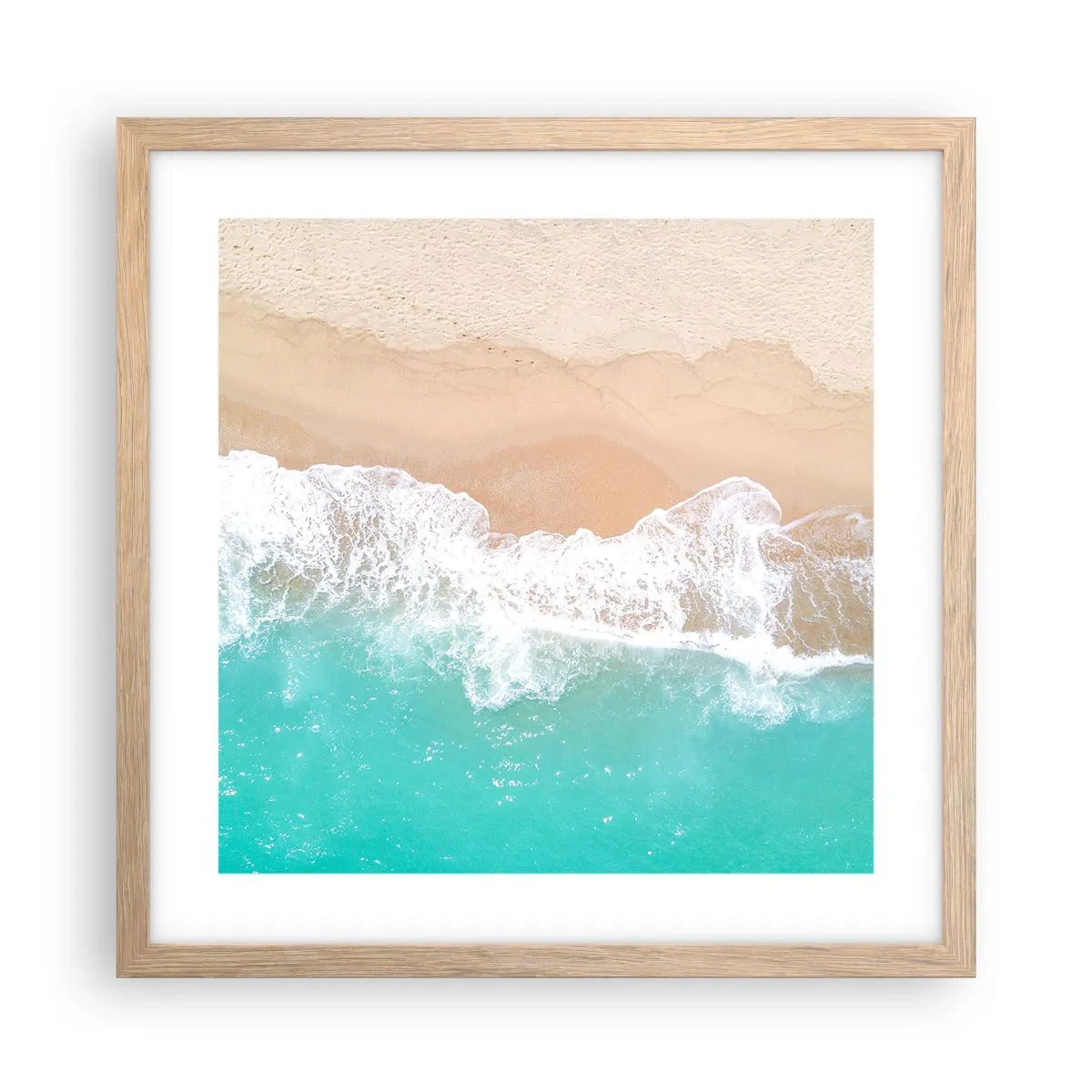 Poster în ramă de stejar deschis - Atingere mângâietoare - 40x40 cm