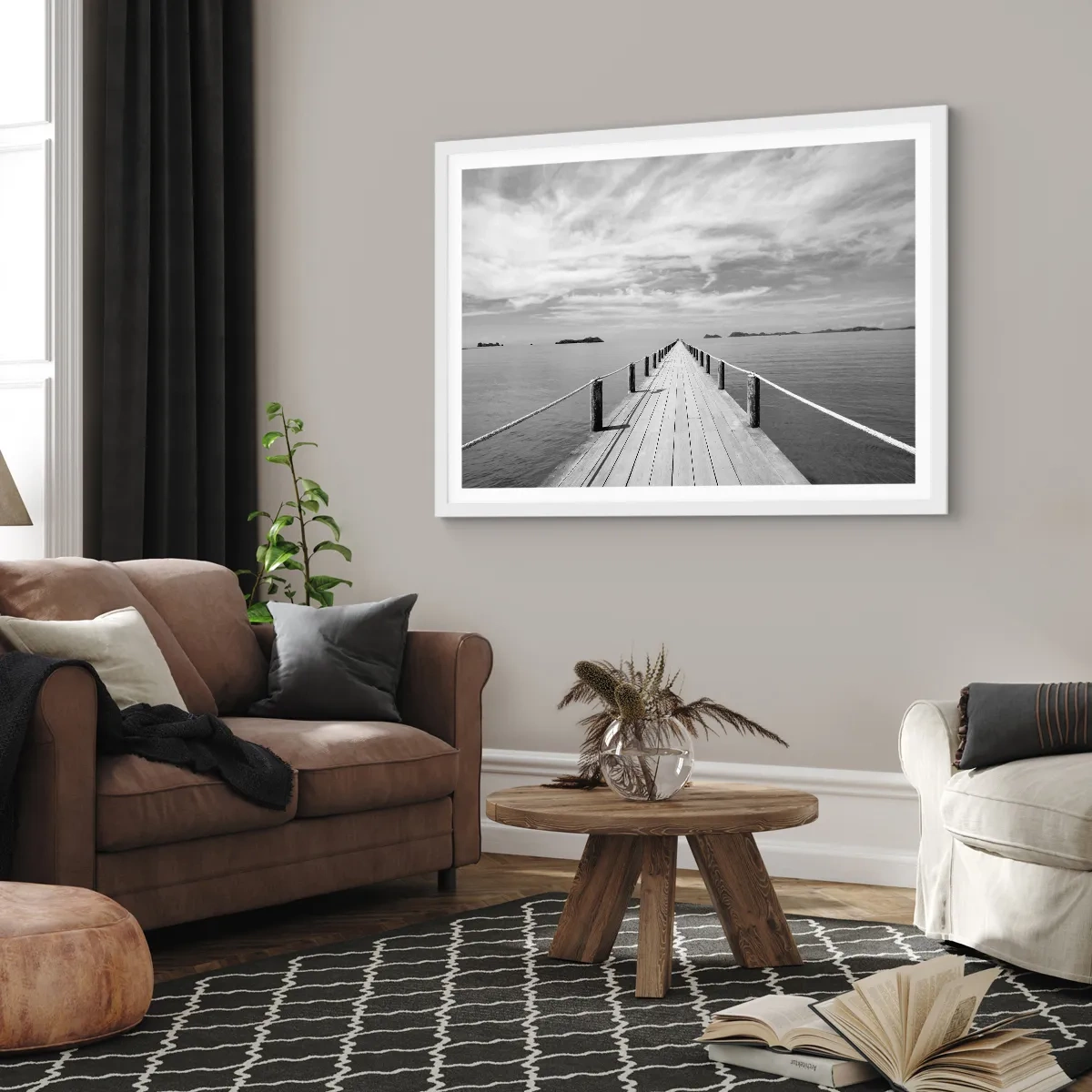 Poster în ramă albă - Ce zici de o călătorie... - 70x50 cm