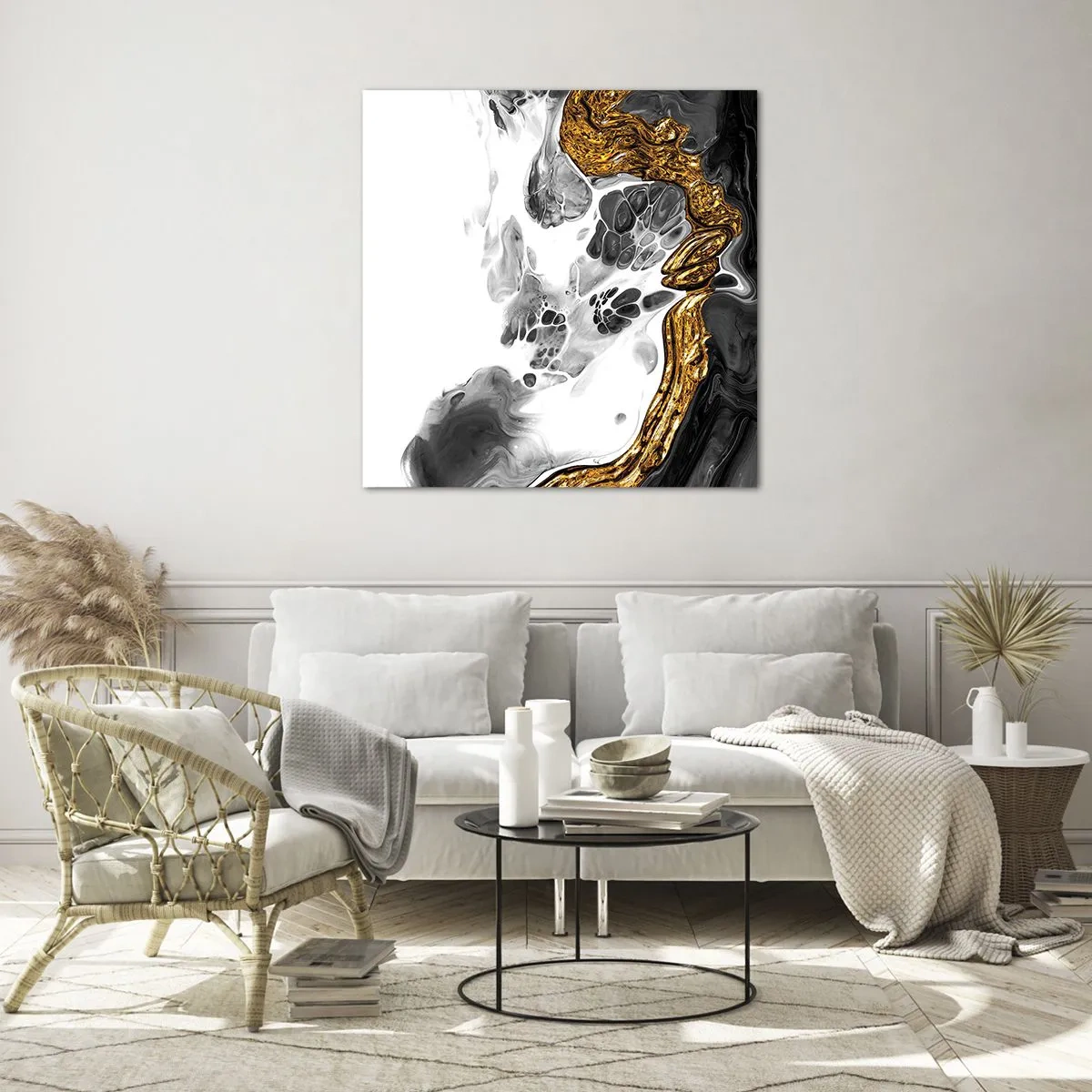 Tablou pe sticlă - Compoziție organică - 30x30 cm