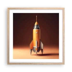 Poster în ramă de stejar deschis - Totul începe cu un vis - 50x50 cm