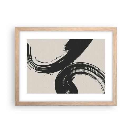 Poster în ramă de stejar deschis - Tare și circular - 40x30 cm