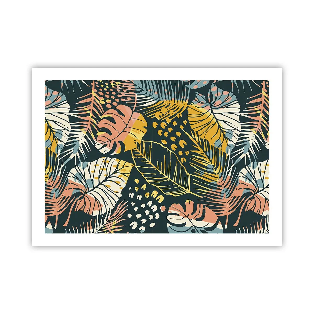 Poster - Fantezie cu frunze - 70x50 cm
